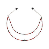 Double Strand Deluxe Beaded Tit Clamps Red